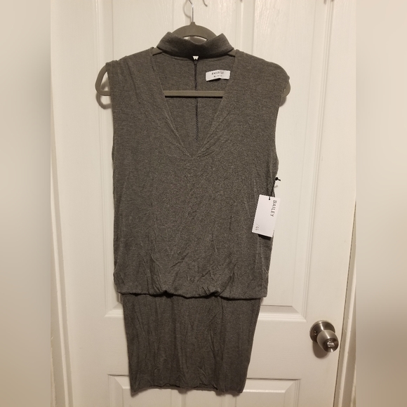 NWT Bailey / 44 Gray Halter Mini Dress Size Small - Picture 2 of 6